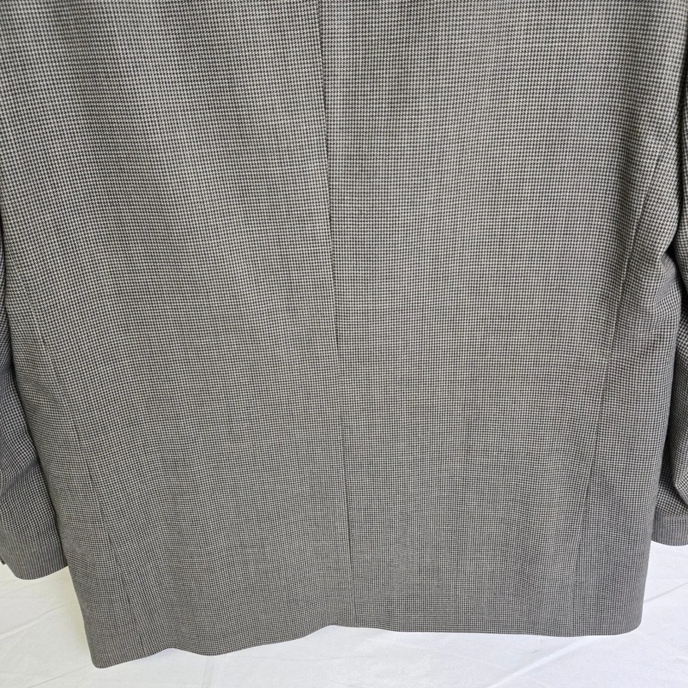 Oscar De La Renta Single Breasted Houndstooth‎ Blazer Professional Gray 45R